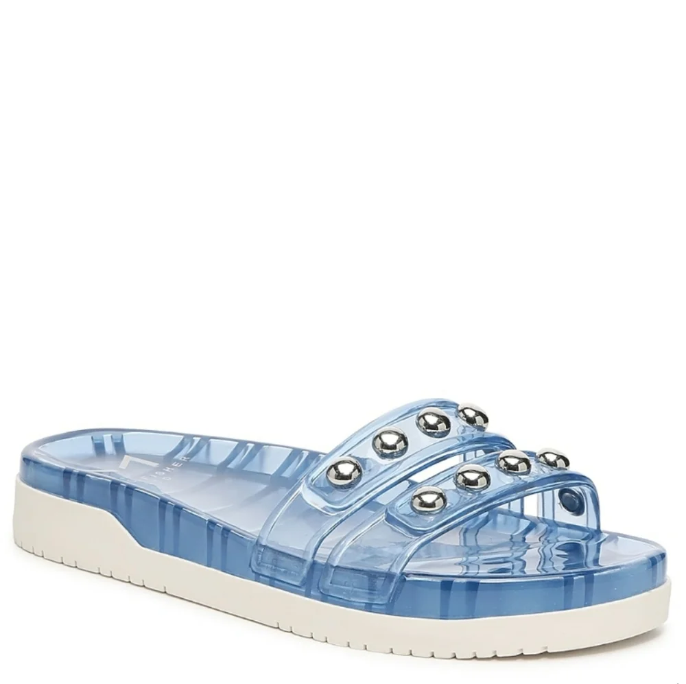 NIB Marc Fisher LTD Light Blue Trent Platform Sandal With Studs Women's Size 6